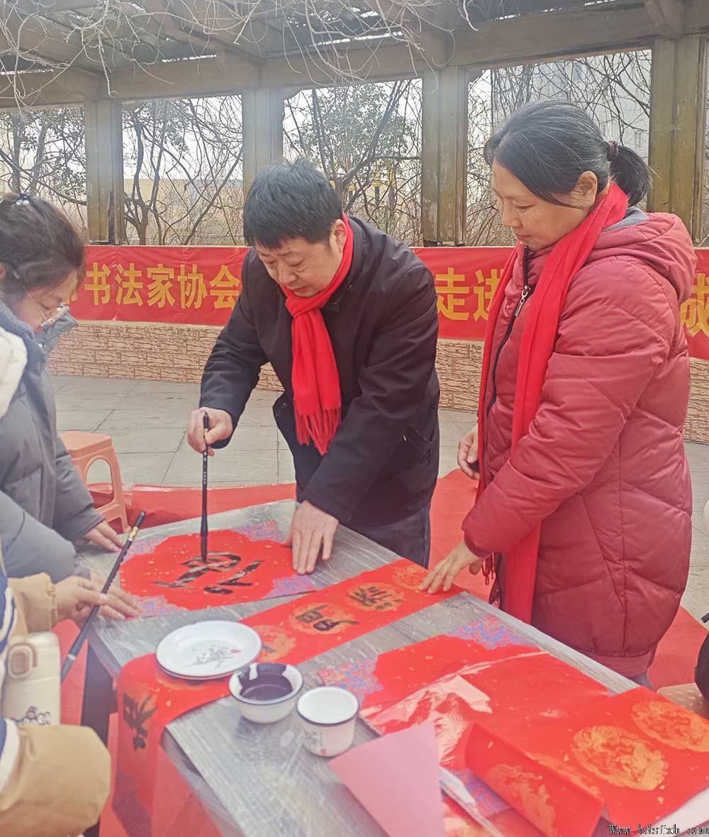 邯郸书协“万福迎春”公益活动走进经开区东方新城