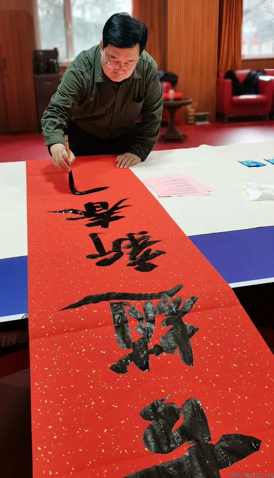 邯郸书协“新春特别行动-万福迎春”走进军分区